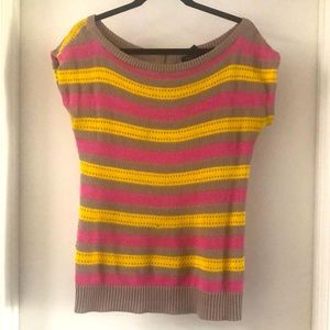 Marc by Marc Jacobs short sleeve knit scoop neck sweater with zipper back